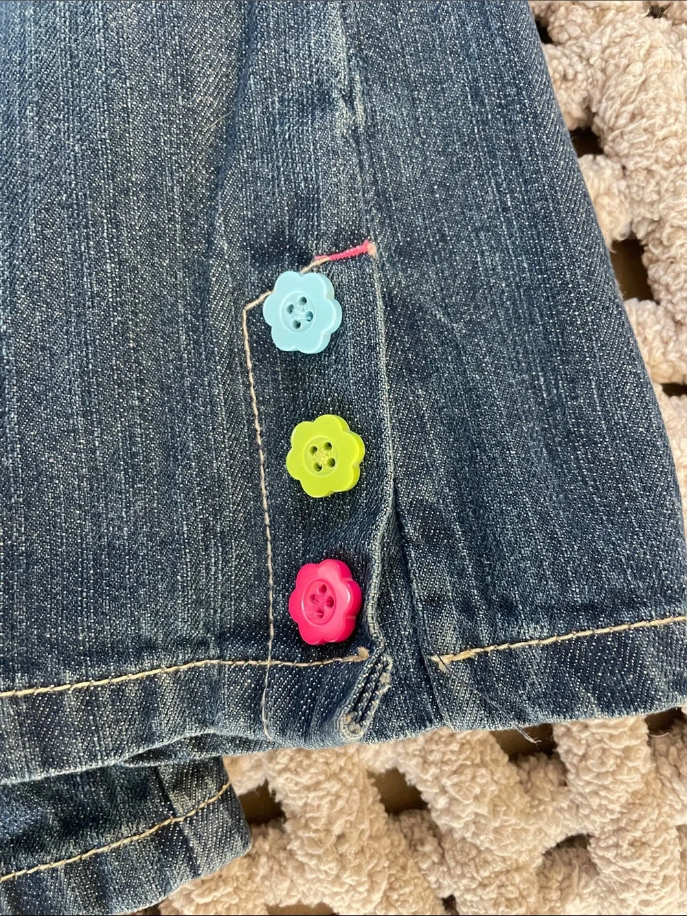 Gymboree Dark Blue Flare Jeans with Colorful Button Accents